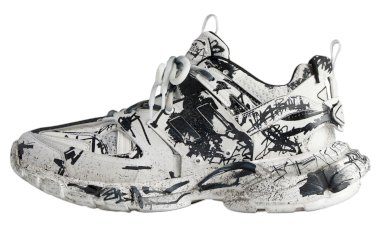 Balenciaga Track Graffiti Sneakers: White/Black Edition