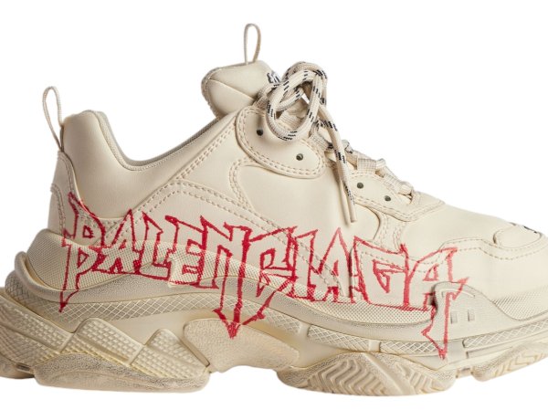 Balenciaga Triple S DIY Metal WMNS: White & Red Statement Sneakers