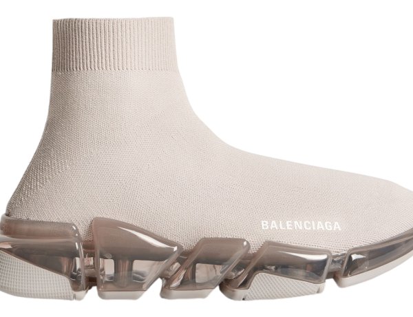 Balenciaga Speed 2.0 Full Clear Sole Recycled Knit WMNS in Light Beige: Sustainable Luxury Footwear